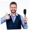 HONMEET 4pcs Beard Brush Shave Brush for Men Barber Brushes Soft Bristles Grooming Brush Hair Barber Tool Black view 3