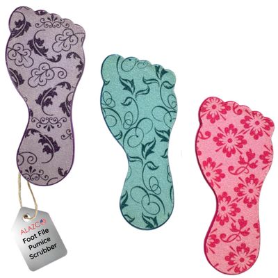 3pc ALAZCO Foot File Callus Remover for Feet Heel Scraper Pumice Stone Diabetic Feet Scrubber Dead Skin Remover Salon SPA DIY & Professional Pedicure Tools Washable TSA & Travel Friendly