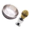 SOESFOUFU 2pcs Shaving Brush Set Stainless Steel Soap Bowl for Men's Wet Shaving Ergonomic Design Nylon Hair Brush for Beginners and Grooming Needs view 1