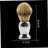 SOESFOUFU 2pcs Shaving Brush Set Stainless Steel Soap Bowl for Men's Wet Shaving Ergonomic Design Nylon Hair Brush for Beginners and Grooming Needs view 2