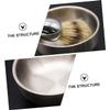 SOESFOUFU 2pcs Shaving Brush Set Stainless Steel Soap Bowl for Men's Wet Shaving Ergonomic Design Nylon Hair Brush for Beginners and Grooming Needs view 4