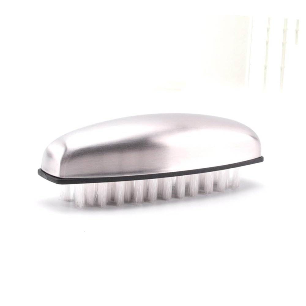 Beatifufu Nail Brush for Cleaners 2pcs Set Stainless Steel Nylon Hand Brush for Gentle Nail Cleaning