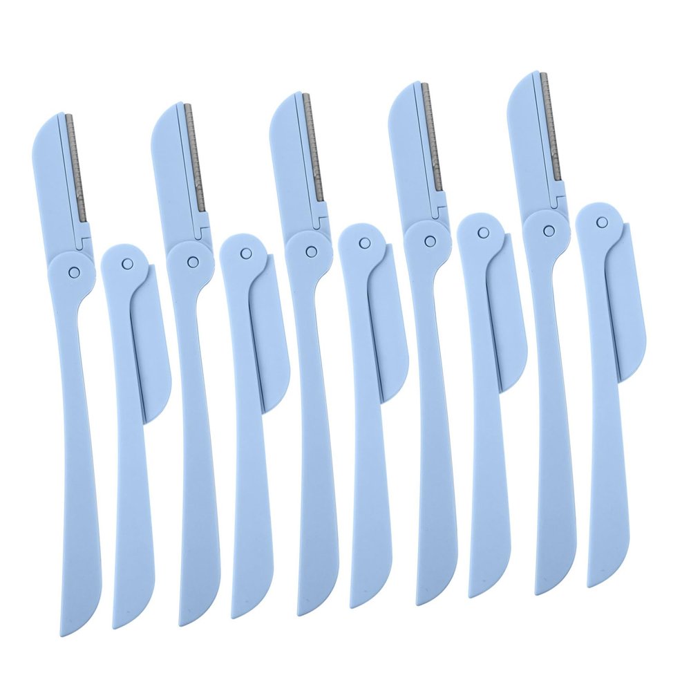 SOESFOUFU 10pcs Foldable Eyebrow Razors for Women Stainless Steel Eyebrow Trimmer for Precise Hair Removal Safe Facial Shaper Tool for Upper Lip and Chin Hair Grooming