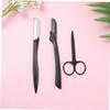 NOLITOY Eyebrow Razor Tweezers Set for Women Comb Scissors Shaper Makeup Tools for Home Go view 3