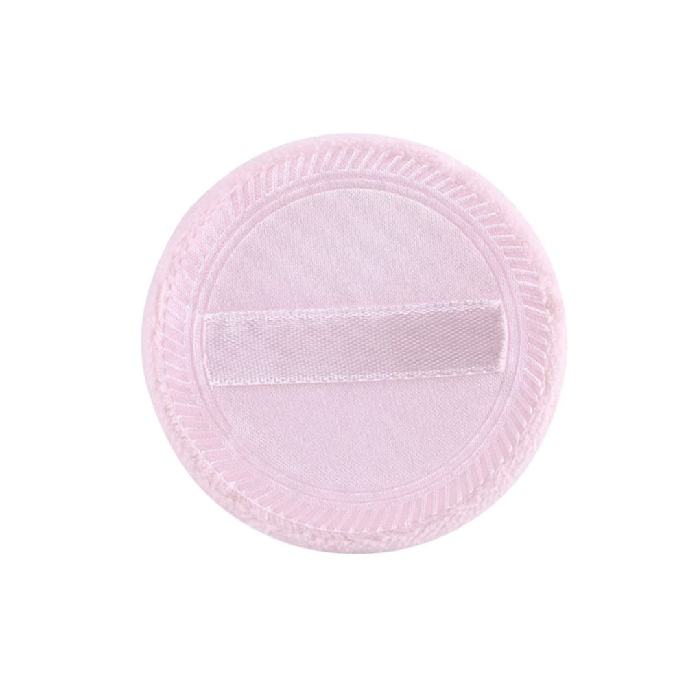 Baluue 10pcs Velour Powder Puff for Makeup Washable Cosmetic Sponges with Rayon Ribbon for Smooth Foundation Application Random Colors for Home Travel Use