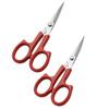 SOESFOUFU Professional Makeup Scissor Set 2pcs Brow Scissors Eyebrows Scissors Trimmer Scissor Effortless Portable Red view 1