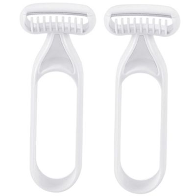 NOLITOY 2pcs Body Hair Trimmers for Women Safe Manual Razor for Armpit and Leg Hair Removal Precision Design for Smooth Shaving for Daily Use and Travel Grey