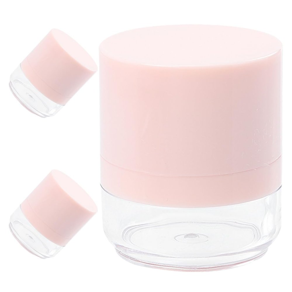 FRCOLOR Small Travel Powder Box Set 3pcs Empty Makeup Powder Puff Containers Compact