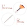 Beatifufu Wooden Handle Fan Shape Makeup Brush Nylon Bristles for Powder Application for Daily Use and Professional Makeup Single Pack t view 3