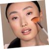 Beatifufu Wooden Handle Fan Shape Makeup Brush Nylon Bristles for Powder Application for Daily Use and Professional Makeup Single Pack t view 4