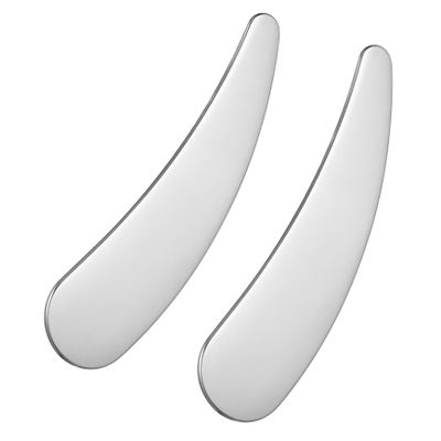 HONMEET 2pcs Facial Spatula Beauty Spatula Stainless Steel Skincare Tool Makeup Application Scoop Portable for Travel