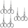 FOMIYES 6pcs Stainless Steel Brow Scissors for Precision Trimming Ergonomic Small Scissors for Facial Hair Beard Grooming Easy to Use for Men Eyebrow Shaping and Nose Hair Removal view 1