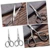 FOMIYES 6pcs Stainless Steel Brow Scissors for Precision Trimming Ergonomic Small Scissors for Facial Hair Beard Grooming Easy to Use for Men Eyebrow Shaping and Nose Hair Removal view 2