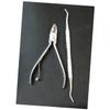 Ipetboom 2pcs Stainless Steel Cuticle Nipper and Dead Skin Removal Tool Ergonomic Scissors Plier with Rasp for Manicure and Pedicure Silver view 1