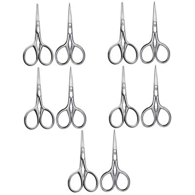 FOMIYES 10pcs Eyebrow Scissors Stainless Steel Grooming Scissors for Women for Eyebrows and Beard and Comfortable Handle