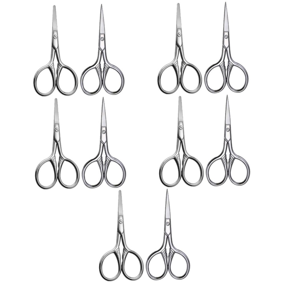 FOMIYES 10pcs Eyebrow Scissors Stainless Steel Grooming Scissors for Women for Eyebrows and Beard and Comfortable Handle