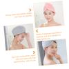 Baluue 2pcs Super Absorbent Hair Towel Wraps for Women Quick-Dry Coral Fleece Drying Turbans Pink Grey Convenient Button Design for Effortless Use view 2