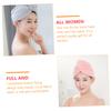 Baluue 2pcs Super Absorbent Hair Towel Wraps for Women Quick-Dry Coral Fleece Drying Turbans Pink Grey Convenient Button Design for Effortless Use view 3