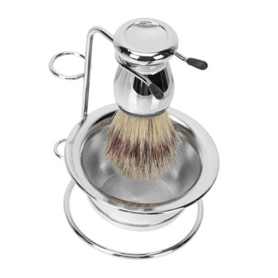 Beatifufu 1set Men's Beard Care Shaving Brush and Bowl Storage Rack Practical Cleaning Tool for Beard Types Retro Stylish Design for Father's Day