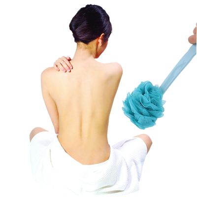 Baluue 2pcs Long Handle Bath Brush Soft Bristles for Exfoliating and Cleaning Back for Daily Body Care Home Bathroom Accessories Blue Beige