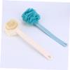 Baluue 2pcs Long Handle Bath Brush Soft Bristles for Exfoliating and Cleaning Back for Daily Body Care Home Bathroom Accessories Blue Beige view 2