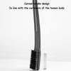 Bath Brushes for Wet and Dry, Natural Bristle Hair Skin Brush, Body Brush Environmental Protection Solid Wood, Curved Long Handle Back Brush(Black,17.3 * 2.4inches*1) view 2