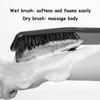 Bath Brushes for Wet and Dry, Natural Bristle Hair Skin Brush, Body Brush Environmental Protection Solid Wood, Curved Long Handle Back Brush(Black,17.3 * 2.4inches*1) view 4