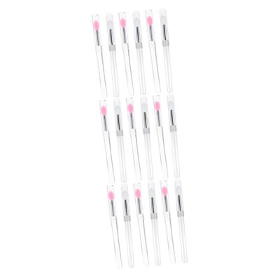 Beatifufu 18pcs Lidded Silicone Lip Brushes for Convenient Lip Gloss Application Travel-friendly Makeup Tool Dust Cover for Home and Professional Use