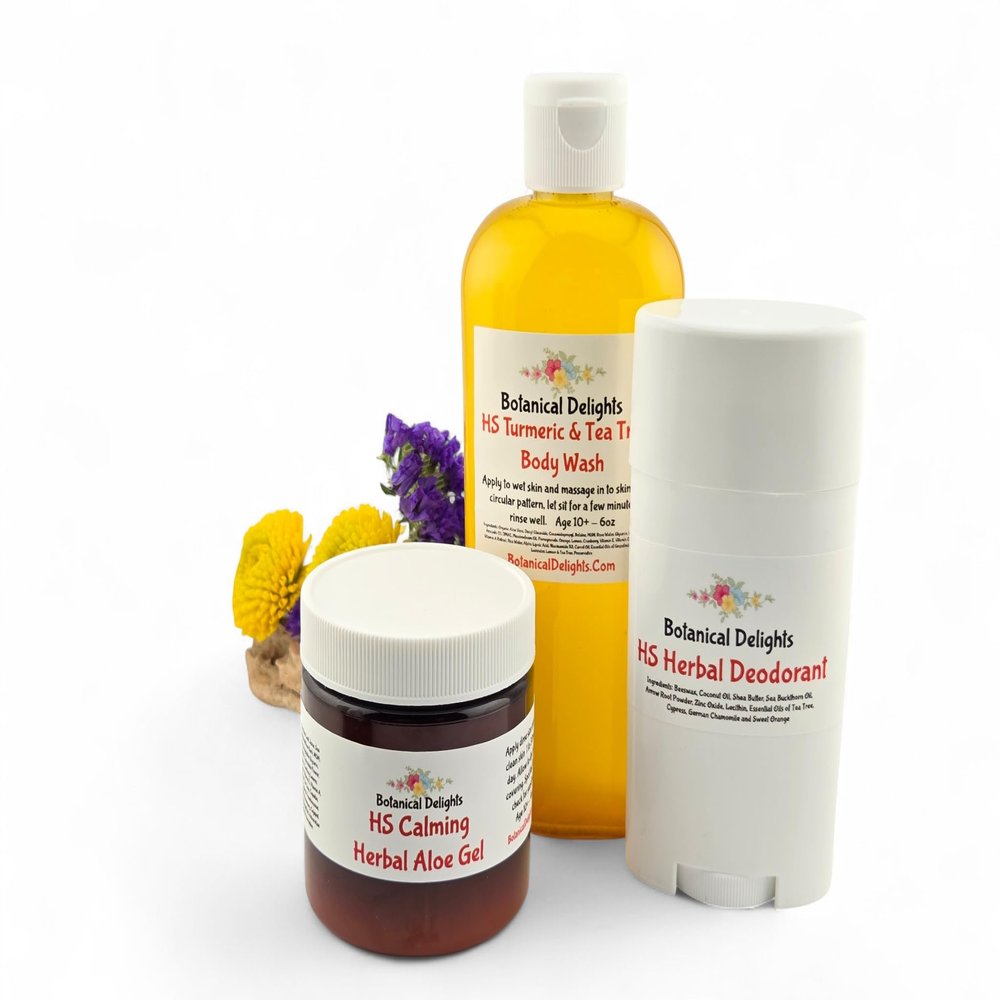 Hidradenitis Suppurativa Body Wash, Aloe Gel & Stick Deodorant - Designed specifically to soothe HS flare-ups and reduce odor and breakouts