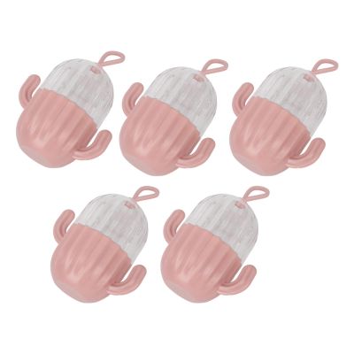 5pcs Cactus Shape Beauty Egg Storage Boxes Transparent Makeup Sponge Organizer Beauty Egg Holder for Powder Puff Earrings Rings 5 Pieces