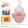 5pcs Cactus Shape Beauty Egg Storage Boxes Transparent Makeup Sponge Organizer Beauty Egg Holder for Powder Puff Earrings Rings 5 Pieces view 3