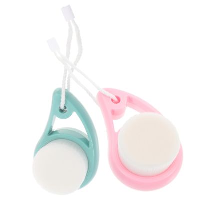 Beatifufu 2pcs Facial Cleansing Brushes Soft Manual Exfoliating Scrubber for Makeup Removal and Deep Skin Cleaning Travel-Friendly Design and Green