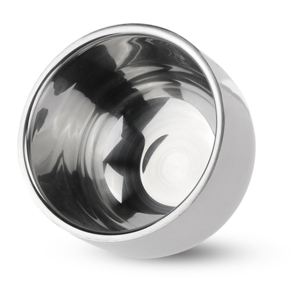 MERRYHAPY Stylish Stainless Steel Shaving Bowl Bubbling Bowl Shaving Soap Cup Razor Accessory for Home Barbershop