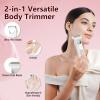 2-in-1 Electric Bikini Trimmer for Women, Dual Head Shaver for Body & Pubic Hair, Painless Smooth, No-Nick Shaving, IPX7 Waterproof, Lightweight with Travel Lock, LED Display view 2