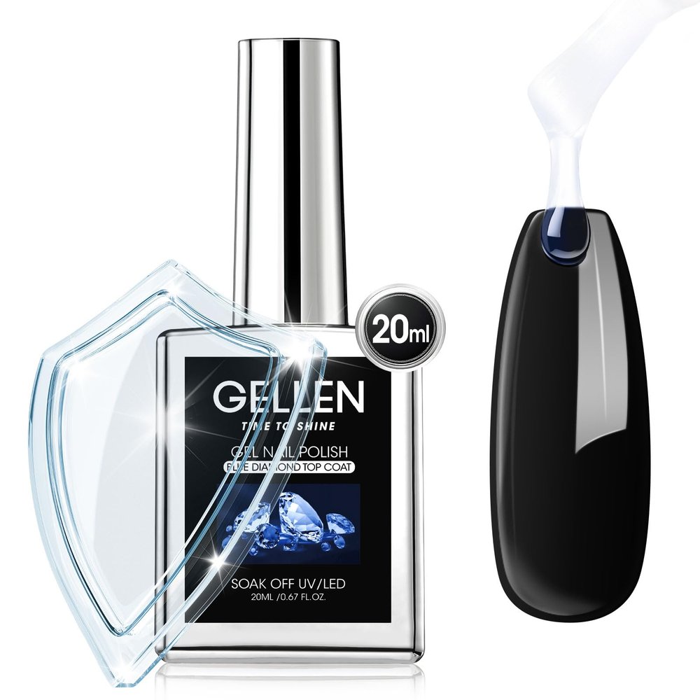 GELLEN 20ml Gel Top Coat, UV Light Needed, High Gloss Shiny