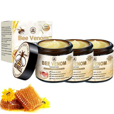 BSWell Bee Venom Skin Treatment - Fast-Acting Maximum Strength Cream, All Skin Types (3 Bottles)