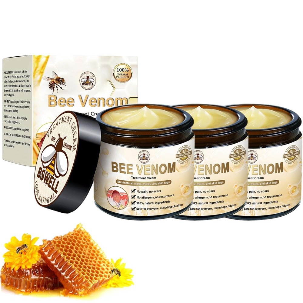 BSWell Bee Venom Skin Treatment - Fast-Acting Maximum Strength Cream, All Skin Types (3 Bottles)