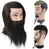 Barber Mannequin Head with Beard Male Mannequin Head for Hair Styling 100% Human Hair Mannequin Head with Stand view 1