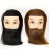 Barber Mannequin Head with Beard Male Mannequin Head for Hair Styling 100% Human Hair Mannequin Head with Stand view 3