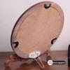 Bcofo Vanity Mirror Circle Mirror Round Mirror Decorative Mirror with Bracket Retro Flower Carving Table Mirror for Make-up Dressing Table Bedroom and Living Room view 2