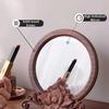 Bcofo Vanity Mirror Circle Mirror Round Mirror Decorative Mirror with Bracket Retro Flower Carving Table Mirror for Make-up Dressing Table Bedroom and Living Room view 3