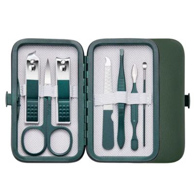 7/10/12/18Pcs Stainless Steel Nail Scissors Manicure Cutters Dark Green Cuticle Nipper Pedicure Care Tool for Home Use