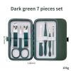 7/10/12/18Pcs Stainless Steel Nail Scissors Manicure Cutters Dark Green Cuticle Nipper Pedicure Care Tool for Home Use view 2