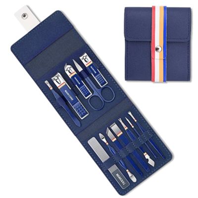 12-16 Pcs/Set Stainless Steel Nail Clippers Set Nail Cutter Set with Folding Bag Manicure Kits for Travel and Home Use