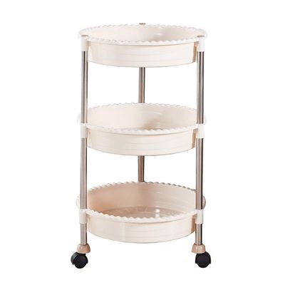 CKKNILV Movable Hand Trucks Storage,Kitchen Movable Trolleys,3 Tier Mobile Beauty Cart,Hair Styling Tray,Dual-Use Spa Rolling Trolley