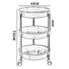 CKKNILV Movable Hand Trucks Storage,Kitchen Movable Trolleys,3 Tier Mobile Beauty Cart,Hair Styling Tray,Dual-Use Spa Rolling Trolley view 3