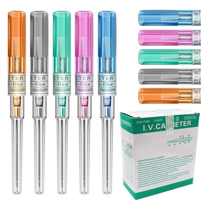 Catheter Piercing Needles - MIUXIA 50pcs Piecring Needles Ear Nose 14G 16G 18G 20G 22G Mix Hollow Needles for Belly Navel Piercing Gauge IV Catheter Needles Set