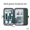 7/10/12/18Pcs Stainless Steel Nail Scissors Manicure Cutters Dark Green Cuticle Nipper Pedicure Care Tool for Home Use view 2