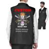 Custom Barber Smock Jacket Personalized Salon Logo & Name Unisex Polyester Workwear Vest for Hair Stylists Barbershop Uniform view 1
