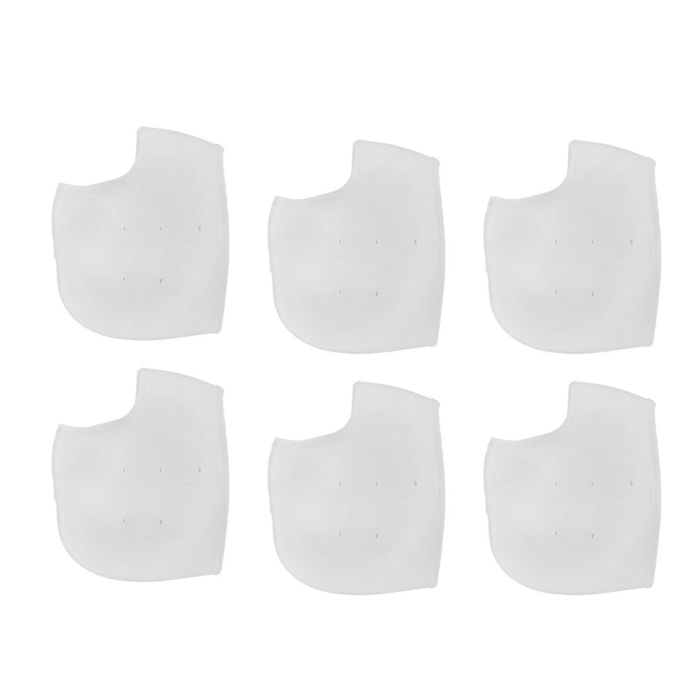 CHEOTIME 3 Pairs Silicone Heel Protectors, Moisturizing and Anti Cracking Heel Protective Pad for Heel Pains